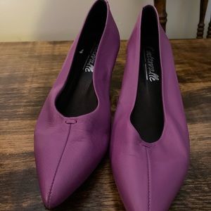 l’intervalle purple leather small heel shoes 39
